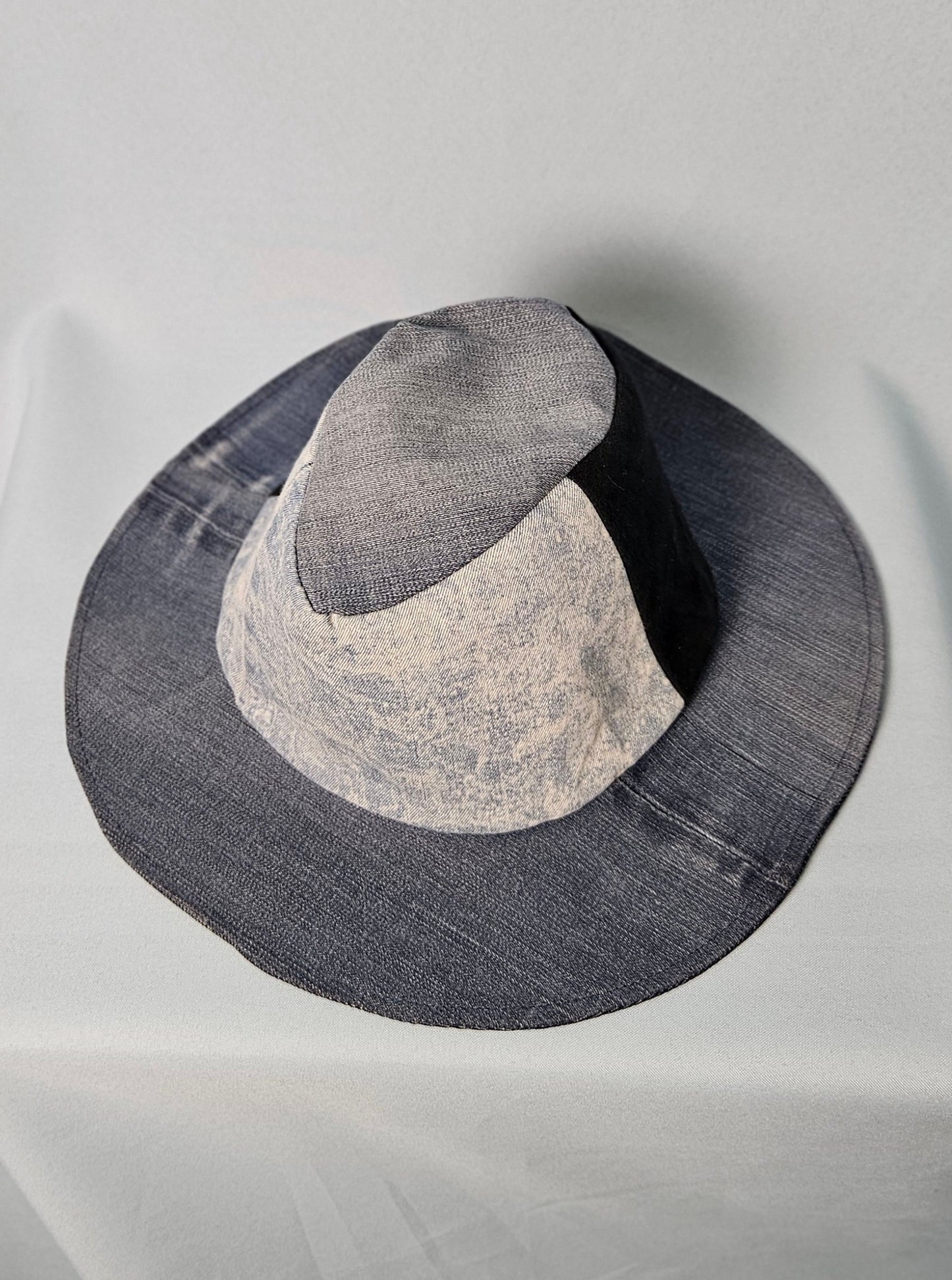 Upcycled denim cowboy hat size L