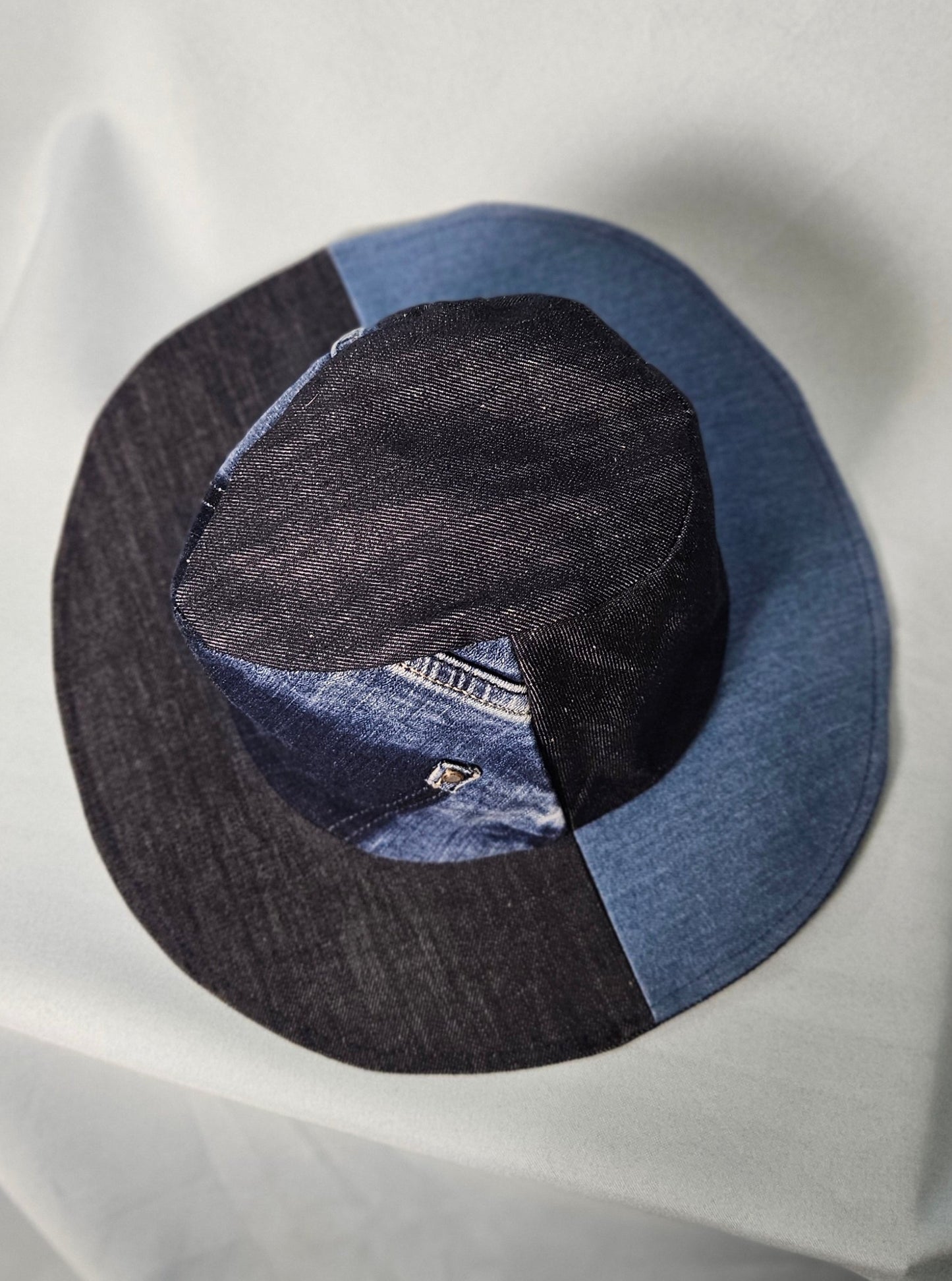 Upcycled denim cowboy hat size S