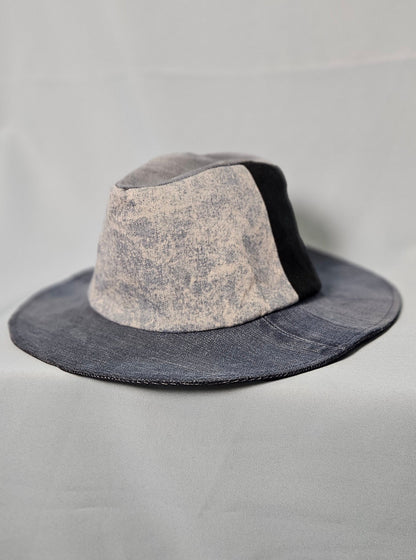 Upcycled denim cowboy hat size L