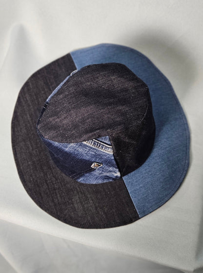 Upcycled denim cowboy hat size S