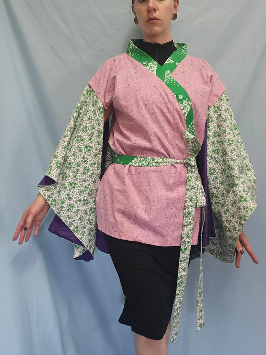 Modular Floral Kimono Top