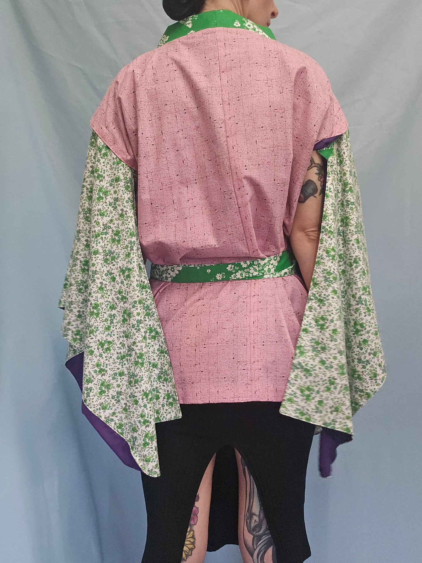 Modular Floral Kimono Top
