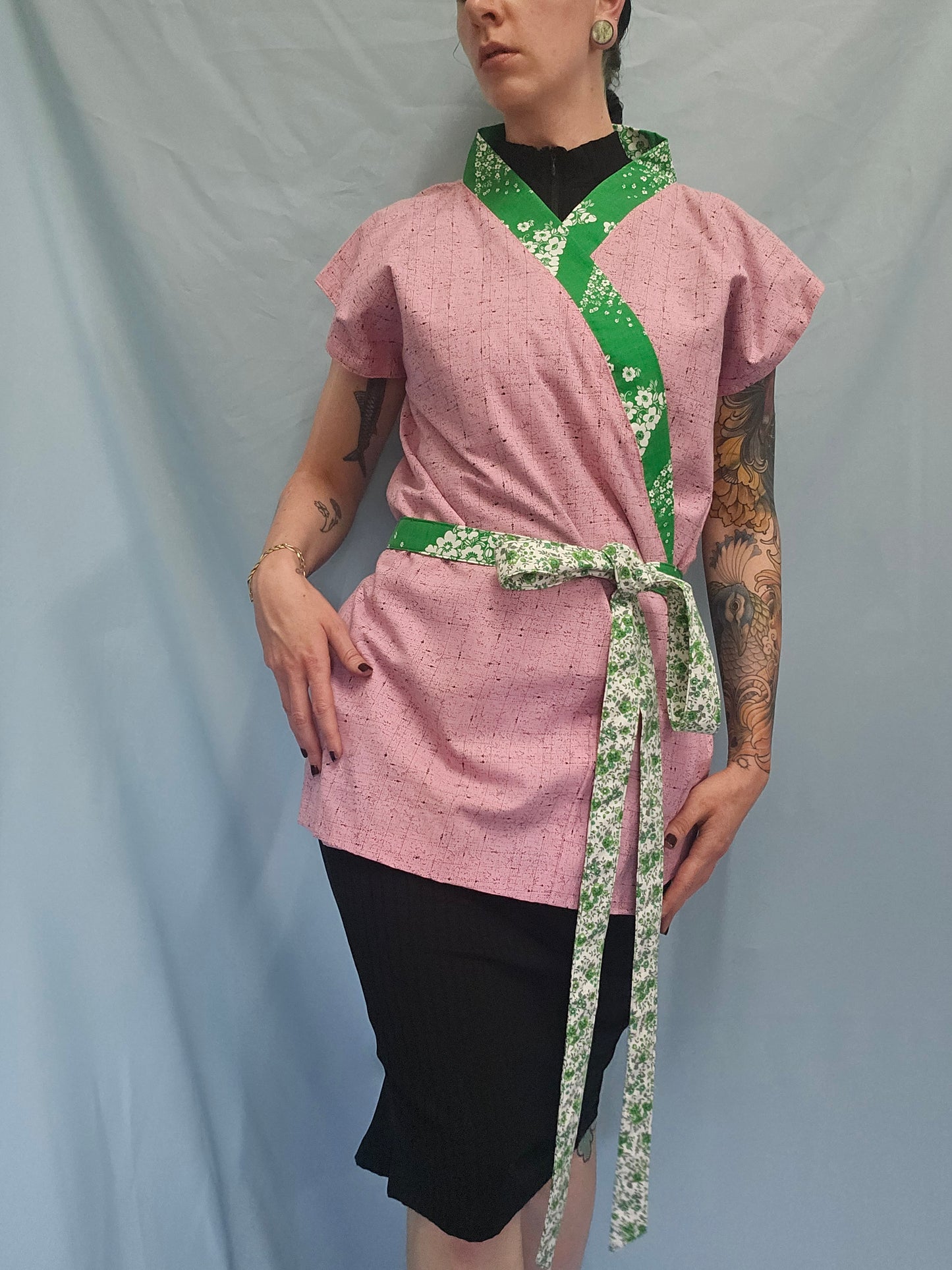 Modular Floral Kimono Top