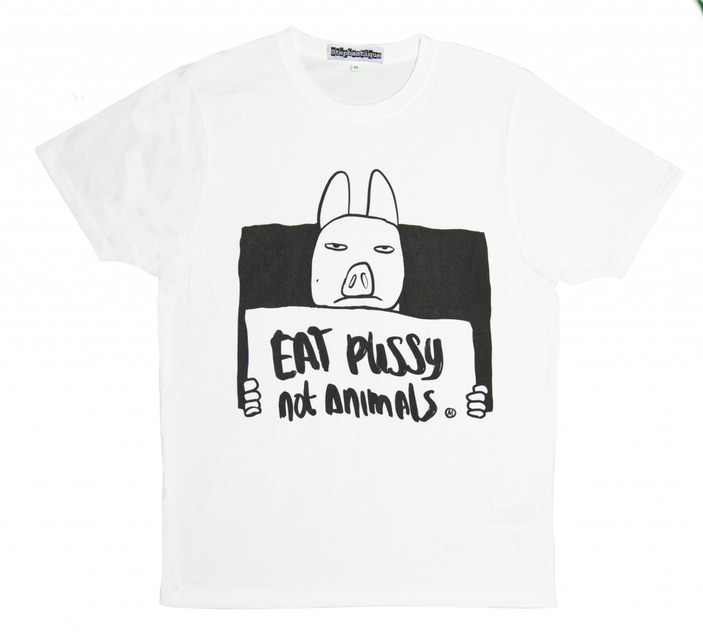 T-Shirt Eat Pussy Not Animals WHITE
