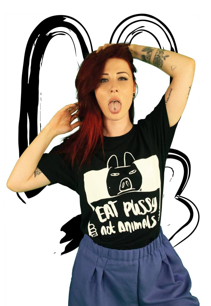 T-Shirt Eat Pussy Not Animals BLACK